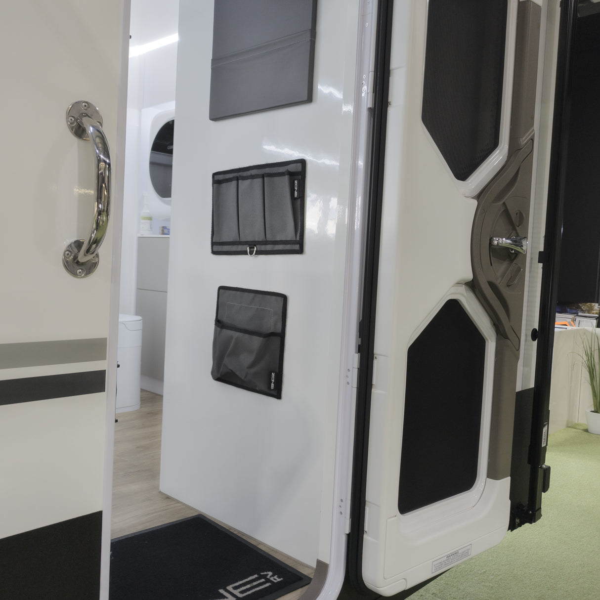 Velcro Backed Canvas Triple Storage Pockets